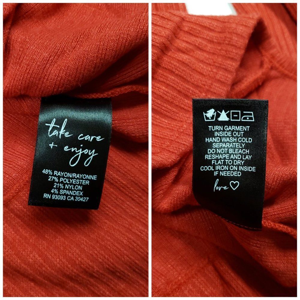 NIC+ZOE Cozy Long Sleeve Rib Knit Twist Top Pop Red Medium - Picture 12 of 12